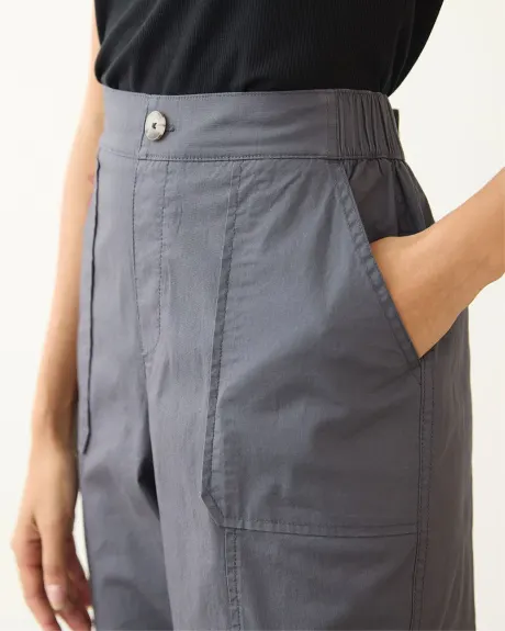 Poplin Jogger with Cargo Pockets - Petite