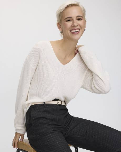 Cashmere-Blend V-Neck Sweater