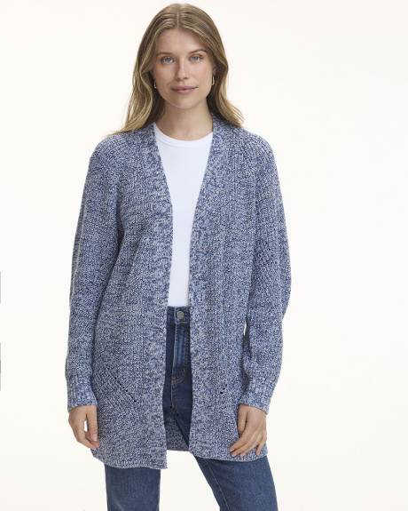 Cardigan ouvert à manches longues raglan