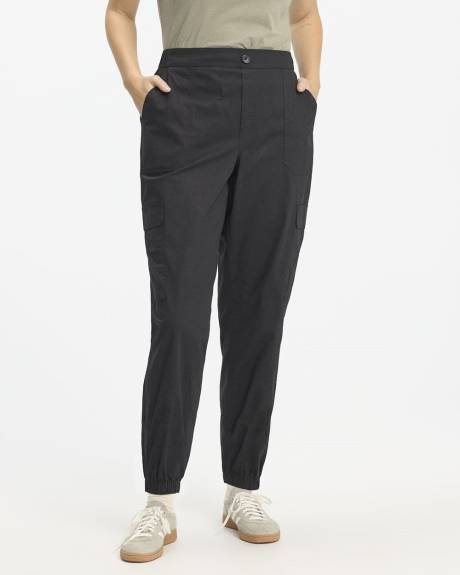 Pantalon jogger en popeline avec poches cargo