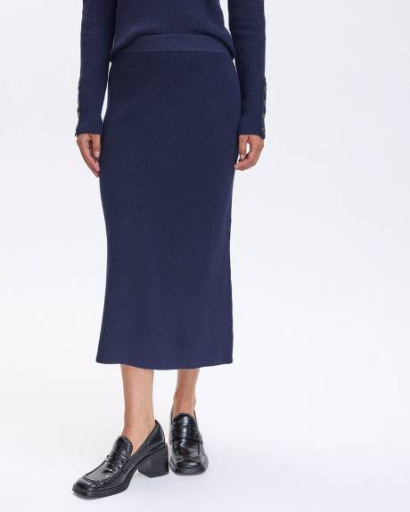 A-Line Knit Midi Skirt