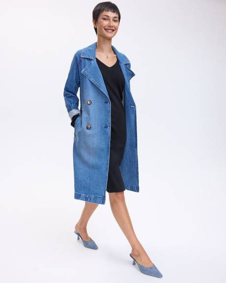 Manteau trench en denim