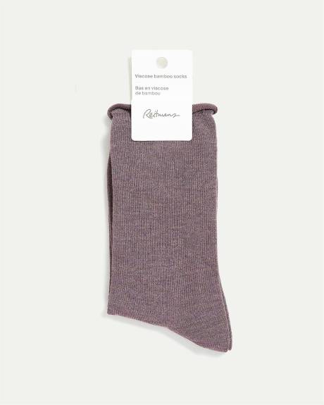 Solid Bamboo Viscose Crew Socks