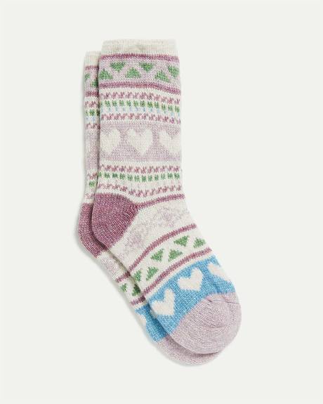 Winter Socks with Fair Isle Pattern