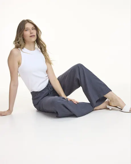 Wide-Leg High-Rise Linen Pant