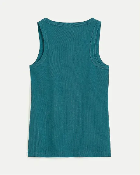 Camisole côtelée à encolure dégagée