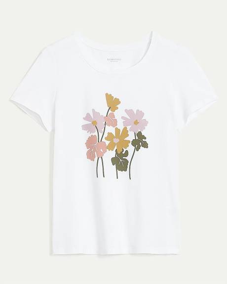 Scoop-Neck Cotton Blend Tee - R Essentials