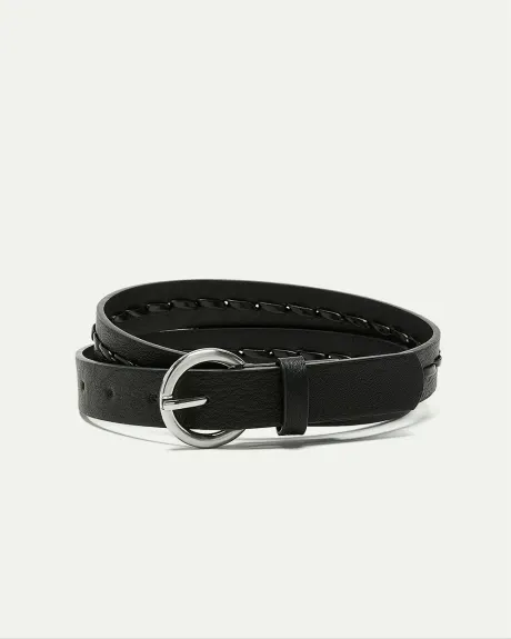 Skinny Faux Leather Belt