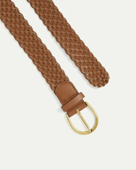 Braided Faux Leather Belt