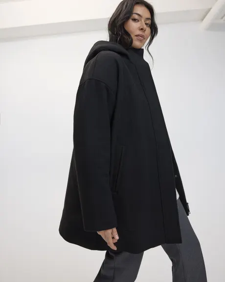 Hooded Wool blend Coat