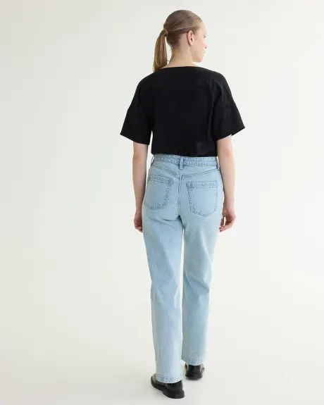 Straight-Leg Mid-Rise Utility Jean - Petite