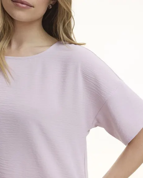 Short-Sleeve Crew-Neck T-Shirt Blouse