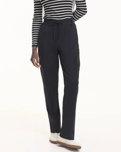 Tapered-Leg High-Rise Pant with Cargo Pockets - Petite