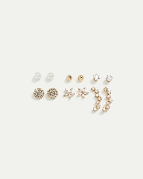 Stud Earrings - 6 Pairs