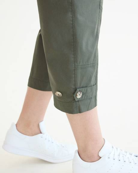 Straight-Leg High-Rise Poplin Capri Pant