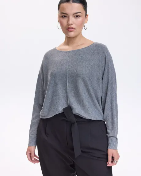 Long-Sleeve Boat-Neck Merino-Blend Sweater