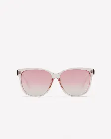 Clear-Framed Sunglasses with Mirrored Lenses