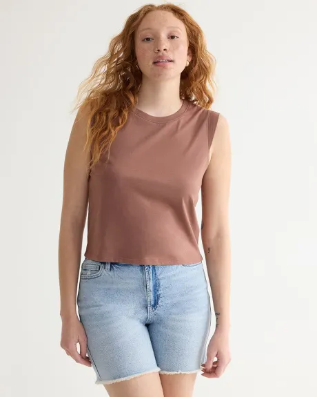 Cap-Sleeve Top with Scoop Neckline