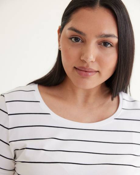 Scoop-Neck Striped Cotton Tee - R Essentials