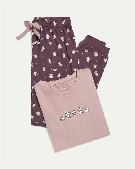 Long-Sleeve Top and Jogger Cotton Pyjama Set