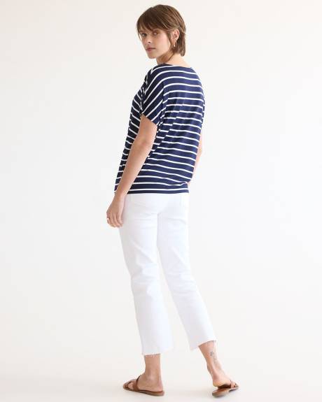 Short-Dolman-Sleeve Boat-Neck Tee