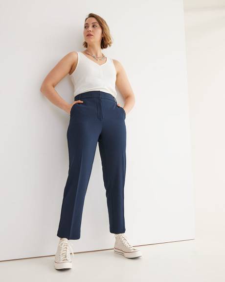 Pantalon cheville à taille très haute et jambe droite - Petite