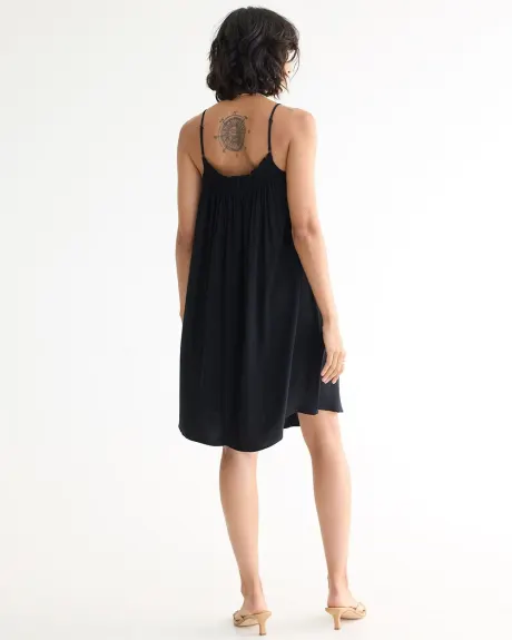 Sleeveless Dress with Square Neckline