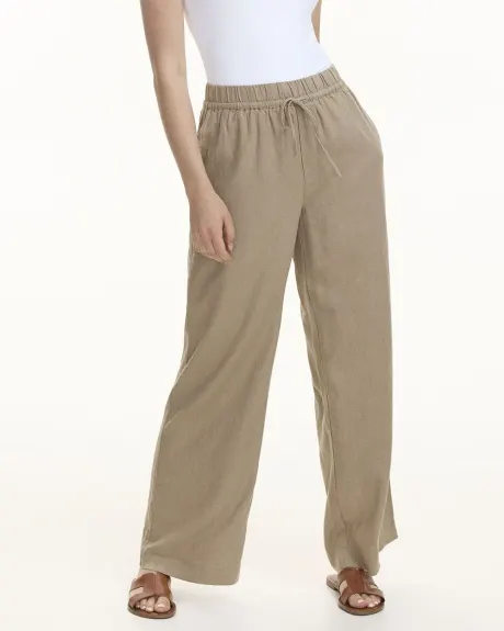 Wide-Leg High-Rise Linen Pant