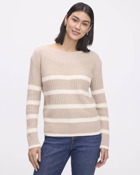 Long-Sleeve Boat-Neck Sweater