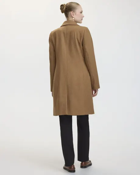 Manteau en mélange de laine à col tailleur