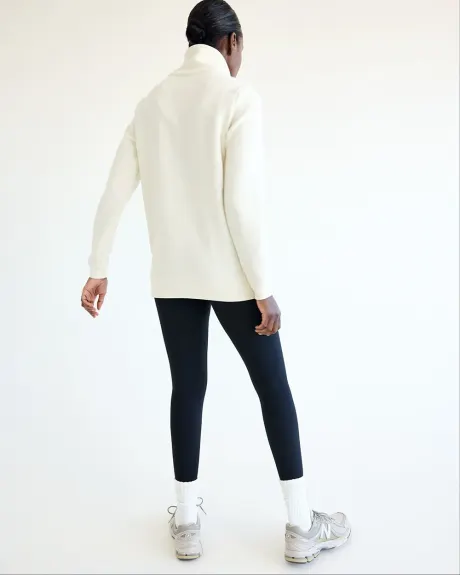 Long-Sleeve Ottoman-Knit Tunic with Half-Zip - Hyba