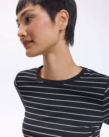 Long-Sleeve Crew-Neck Ribbed Top