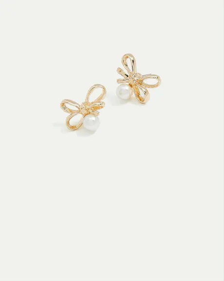 Earrings with Pearl Flowers