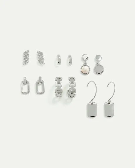 Boutons d'oreilles et anneaux - 6 paires