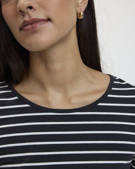 Striped Scoop-Neck Cotton Tee