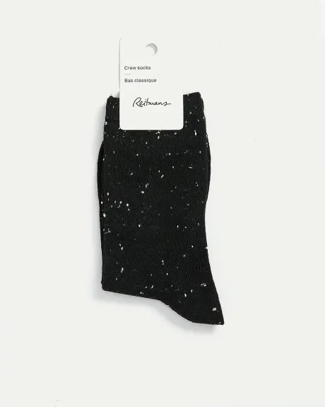 Textured Cotton Crew Socks