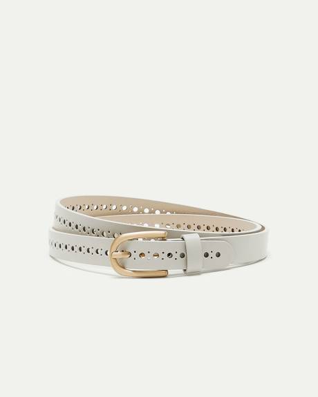 Skinny Faux Leather Belt