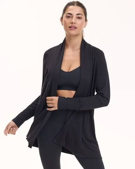 Long-Sleeve Open Cardigan with Side Pockets - Hyba