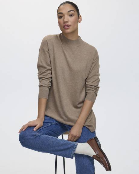 Long-Sleeve Mock-Neck Tunic