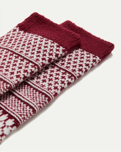 Super-Soft Winter Socks with Fair Isle Pattern