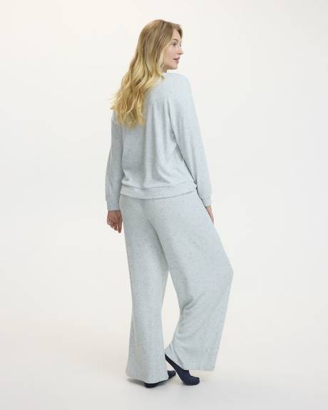 Long-Sleeve Crew-Neck Ribbed Pyjama Top - R Line