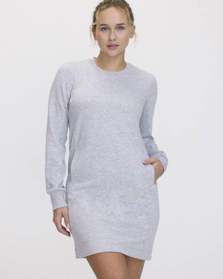 Long-Sleeve French Terry Dress - Hyba