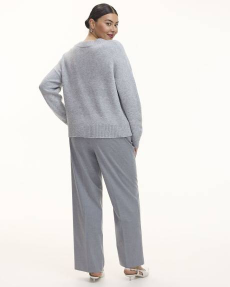 PlushSoft Long-Sleeve V-Neck Sweater