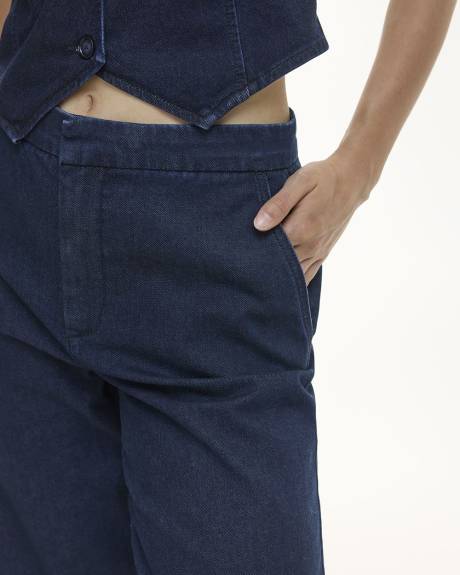 Wide-Leg High-Rise Denim Trousers