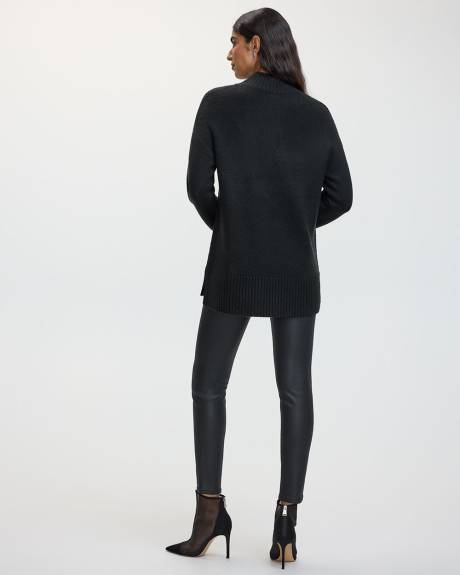 Long-Sleeve Mock-Neck PlushSoft Loose Tunic