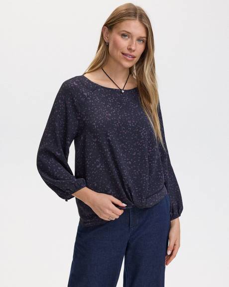 Blouse en satin à manches longues avec détail torsadé