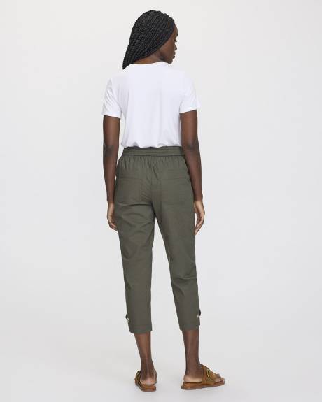 Straight-Leg High-Rise Poplin Capri Pant