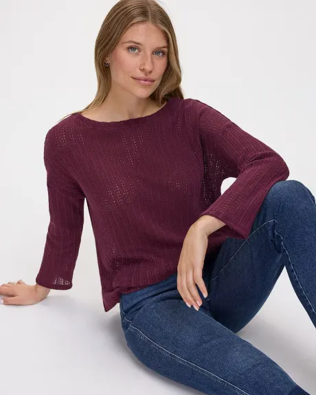 Bracelet-Sleeve Boat-Neck Top