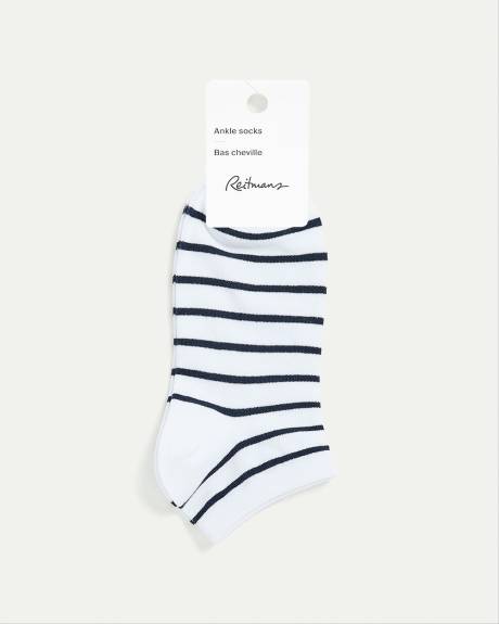 Striped Cotton Anklet Socks