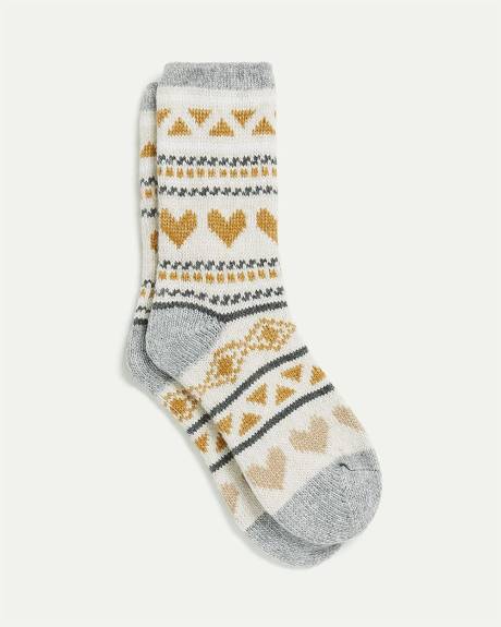 Winter Socks with Fair Isle Pattern